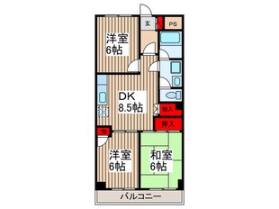 パ－ルマンション１の物件間取画像